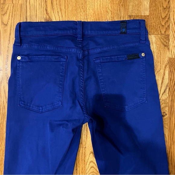 7FAMK The Skinny Cobalt Blue Jean Size 28 - Picture 4 of 8